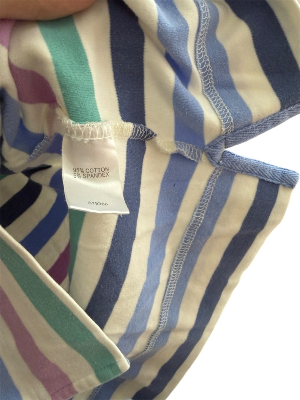 Appleseeds Striped Collared Top Long Sleeve M Pastel Coastal Grandma Preppy Chic - Picture 8 of 8